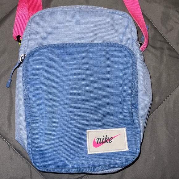 Nike Bags Nike Crossbody Bag Blue With Hot Pink Strap Poshmark